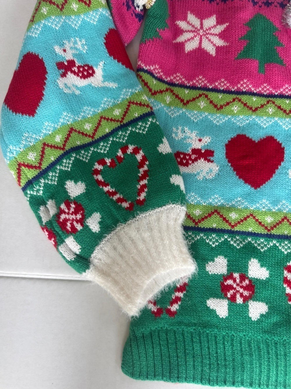 Christmas Holiday Pugmas Sweater Long Sleeves Knit Pug Dog Size Medium - Picture 11 of 17